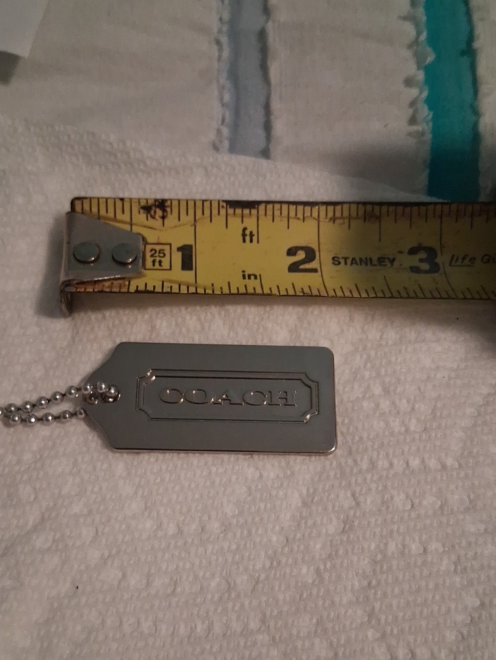 Coach Silver-Tone Hang Tag  with Ball Chain